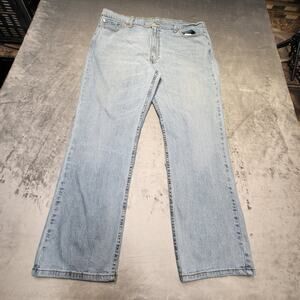 Levis 514 Jeans Mens 40x30 Blue Slim Straight Leg Distressed Stretch Denim